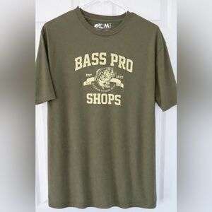 Bass Pro Shops Olive Green Graphic T-Shirt Men’s M Cotton